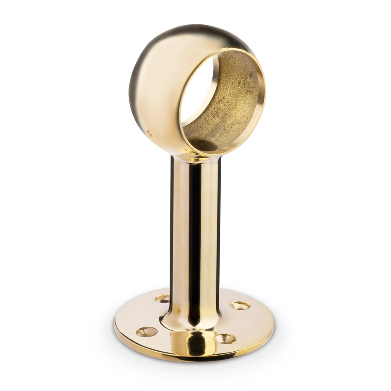 Rounded Center Post Bracket - Polished Brass - 2" OD 3 Rounded Center Post Bracket - Polished Brass - 2" OD