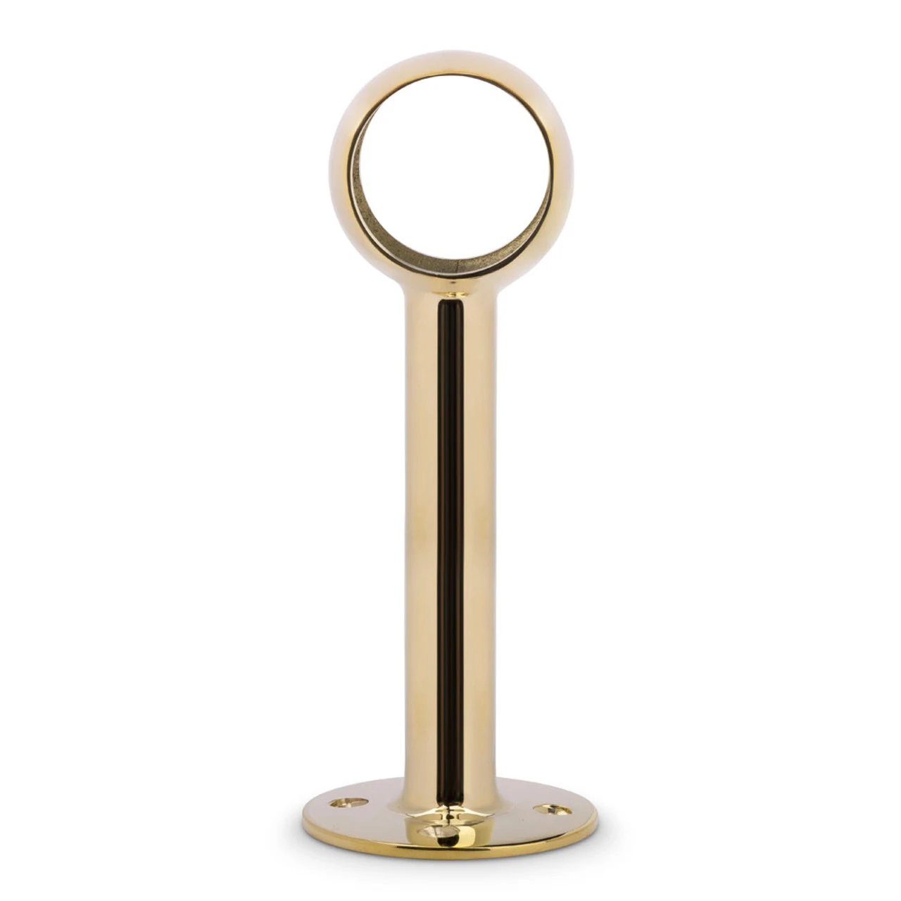 Tall Rounded Center Post Bracket - Polished Brass - 2" OD 4 Tall Rounded Center Post Bracket - Polished Brass - 2" OD - Image 2
