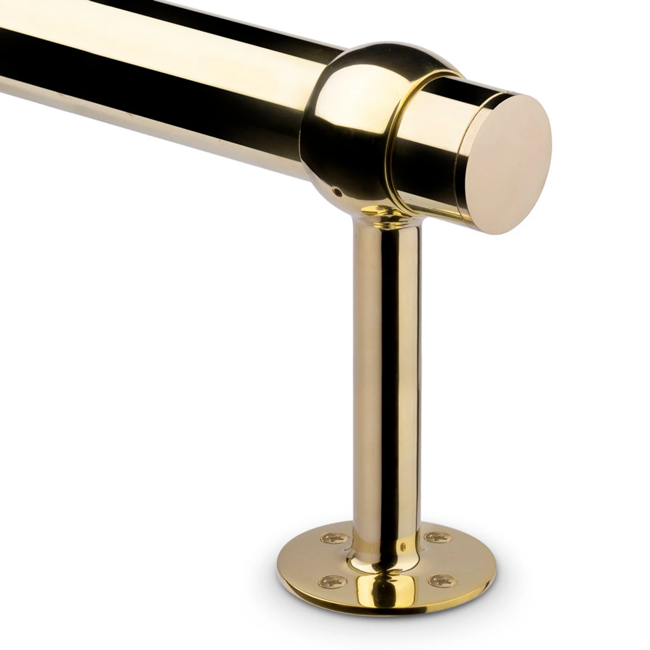 Tall Rounded Center Post Bracket - Polished Brass - 2" OD 6 Tall Rounded Center Post Bracket - Polished Brass - 2" OD - Image 4