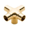 Flush Side Outlet Cross - Polished Brass - 1.5" OD -Bar Essentials Shop 00 7071H Flush Side Outlet Cross Polished Brass 1.5 OD 1 16528.1692994887