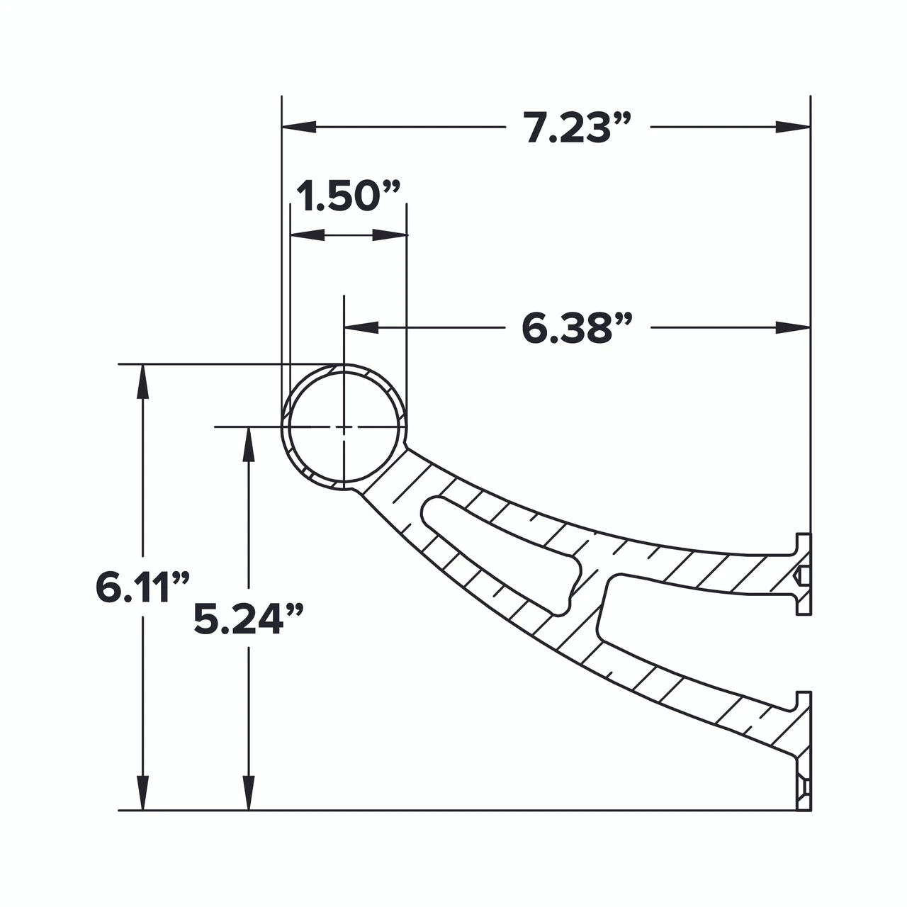 Bar Mount Foot Rail Bracket - Matte Black - 1.5" OD 7 Bar Mount Foot Rail Bracket - Matte Black - 1.5" OD - Image 5