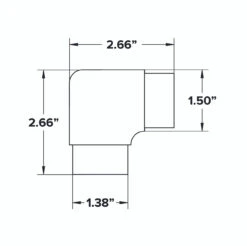 Flush Elbow Fitting 90 Degree - Polished Brass - 1.5" OD -Bar Essentials Shop 1.5 OD Flush 90 Degree Elbow 45887.1627313433