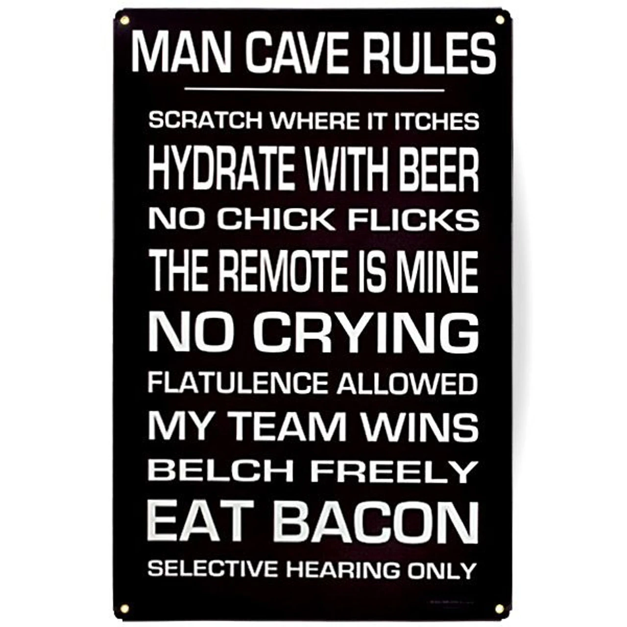 Man Cave Rules Metal Bar Sign 3 Man Cave Rules Metal Bar Sign