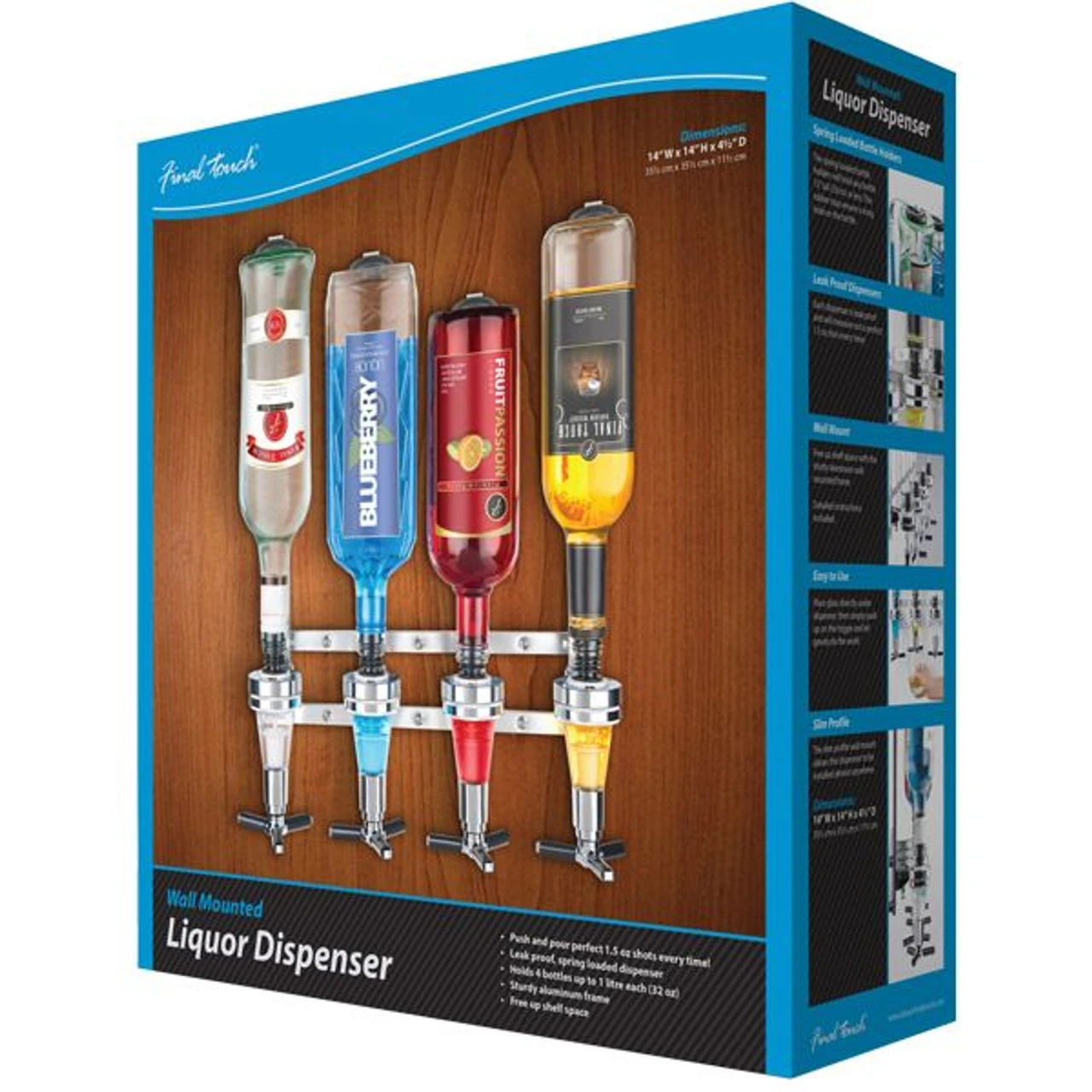 Wall Mounted Liquor Dispenser - Holds 4 Bottles 4 Wall Mounted Liquor Dispenser - Holds 4 Bottles - Image 2