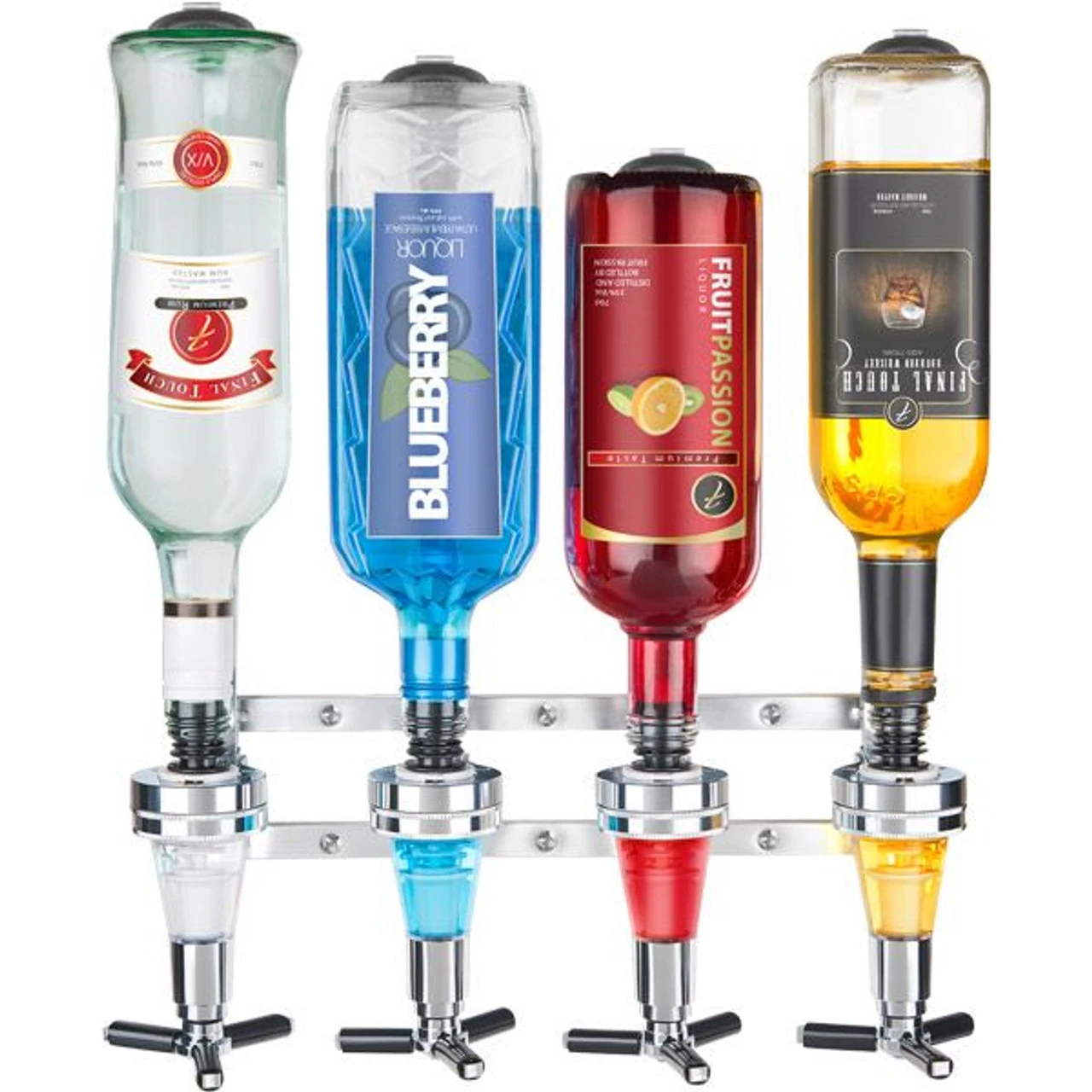 Wall Mounted Liquor Dispenser - Holds 4 Bottles 3 Wall Mounted Liquor Dispenser - Holds 4 Bottles