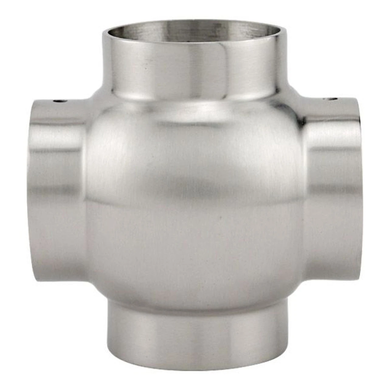 Ball Cross Elbow Fitting - Brushed Stainless Steel - 1.5" OD 3 Ball Cross Elbow Fitting - Brushed Stainless Steel - 1.5" OD