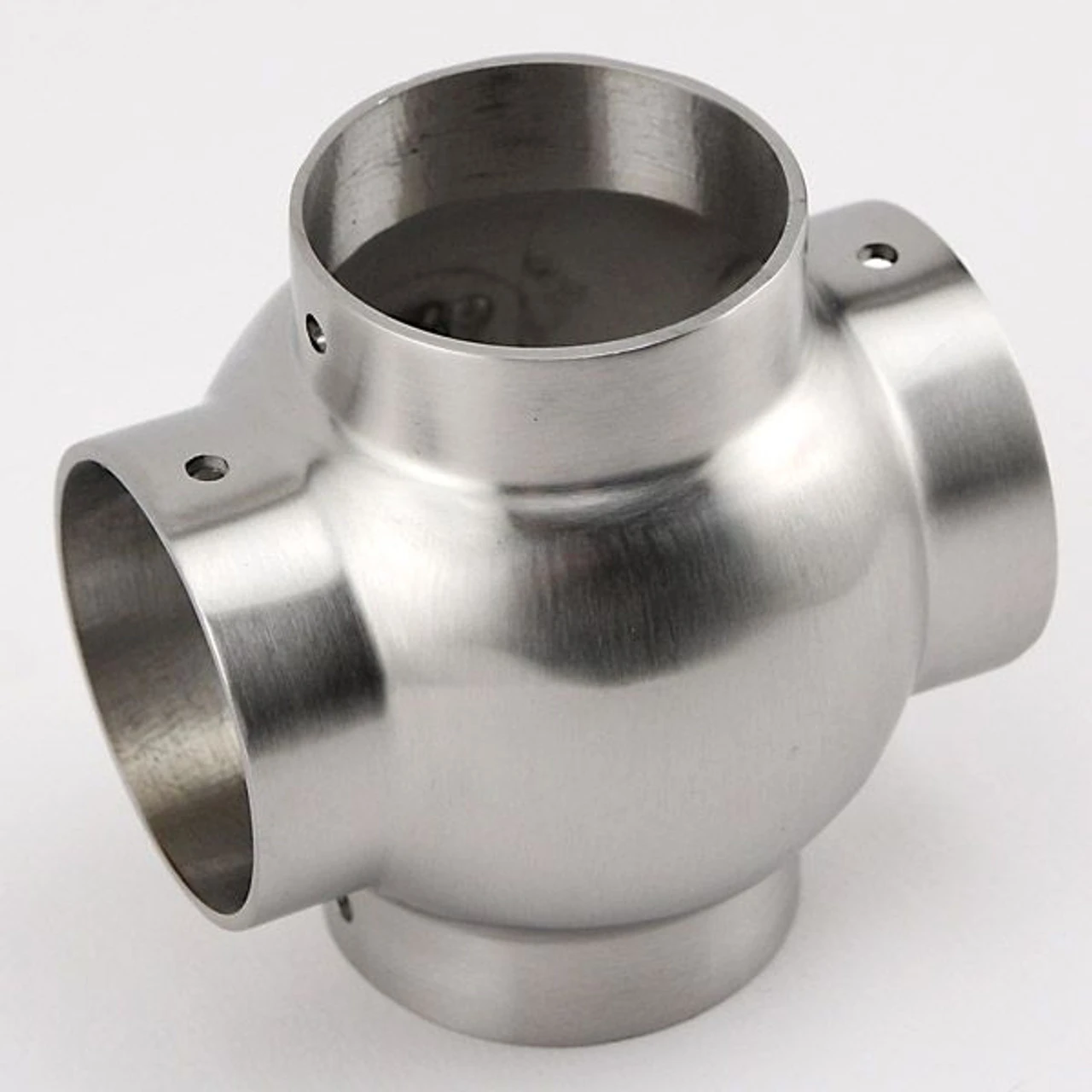 Ball Cross Elbow Fitting - Brushed Stainless Steel - 1.5" OD 4 Ball Cross Elbow Fitting - Brushed Stainless Steel - 1.5" OD - Image 2
