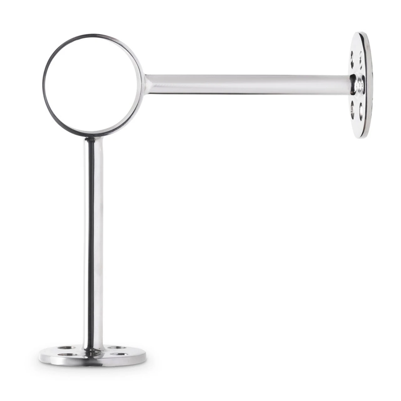 90 Deg. Post Foot Rail Bracket - Polished Stainless Steel - 2" OD 4 90 Deg. Post Foot Rail Bracket - Polished Stainless Steel - 2" OD - Image 2