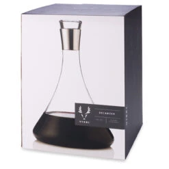 Viski Raye Chrome Trim Glass Wine & Spirit Decanter With Stopper - 60 Oz -Bar Essentials Shop 3775 viski raye chrome trim glass wine spirit decanter with stopper 01 83104.1590768087