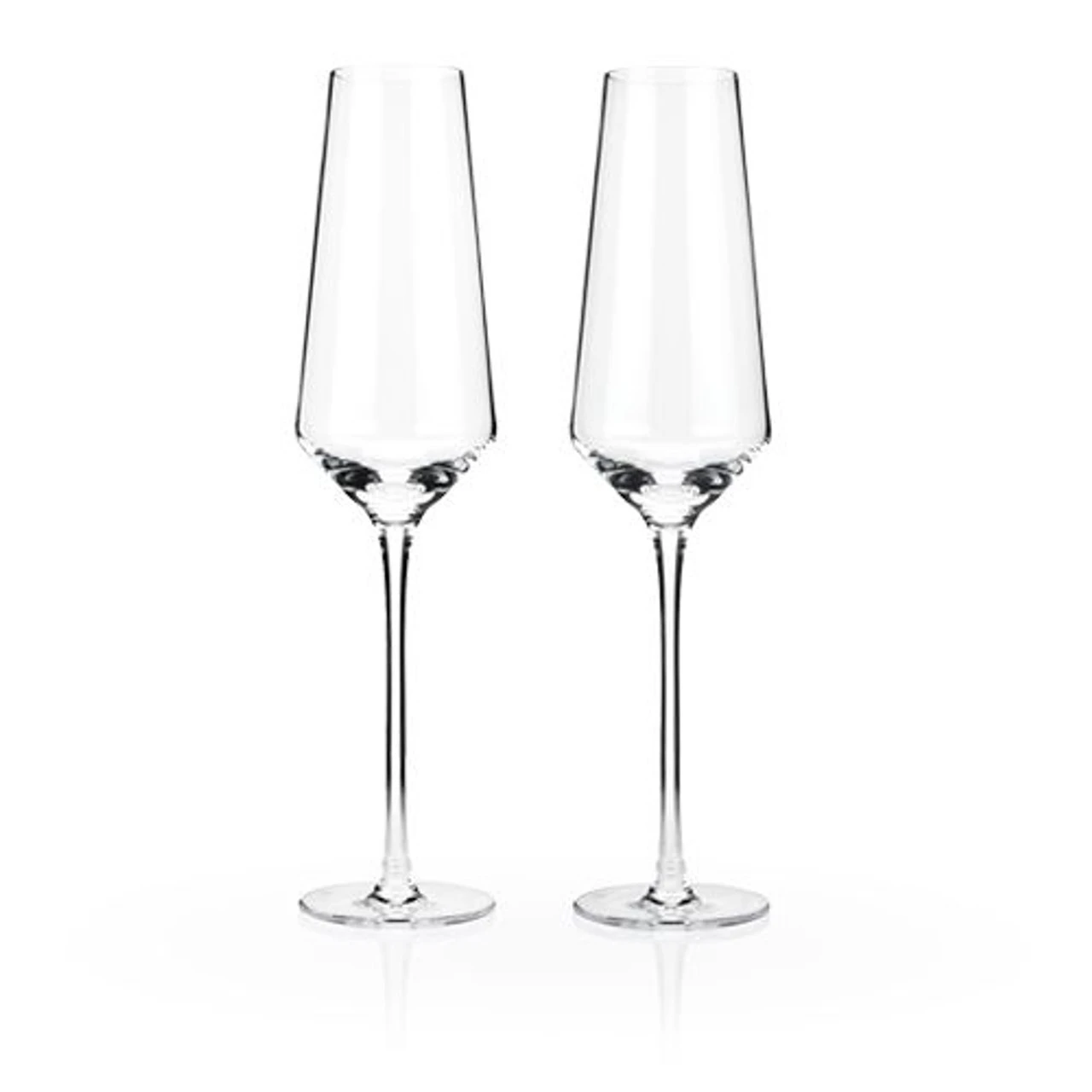 Viski Raye Crystal Champagne Flutes - 8 Oz - Set Of 2 4 Viski Raye Crystal Champagne Flutes - 8 Oz - Set Of 2 - Image 2