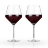 Viski Raye Crystal Burgundy Wine Glasses - 21 Oz - Set Of 2