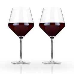 Viski Raye Crystal Burgundy Wine Glasses - 21 Oz - Set Of 2