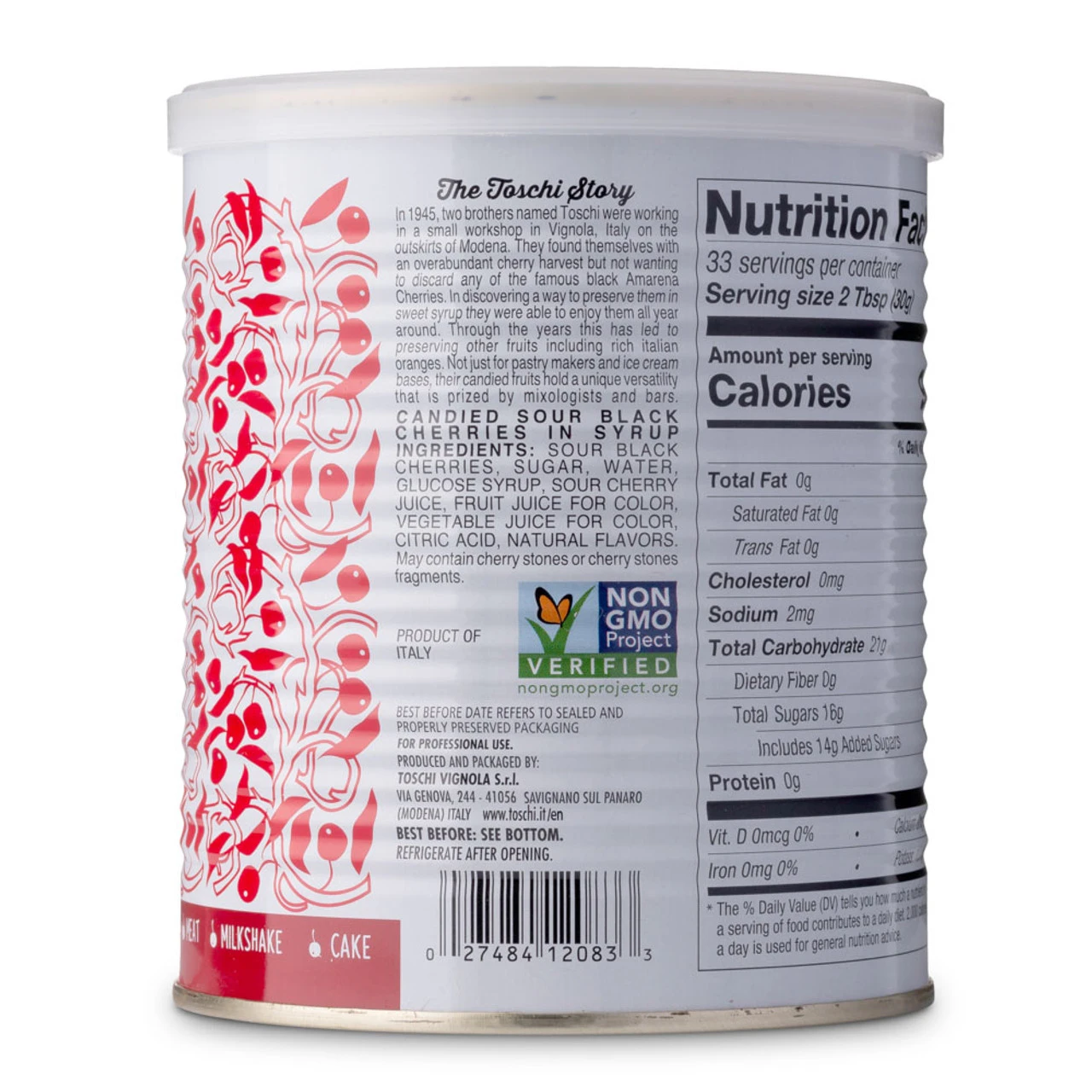 Toschi Italian Amarena Black Cherries In Syrup - 2.2 Lb Can 4 Toschi Italian Amarena Black Cherries In Syrup - 2.2 Lb Can - Image 2