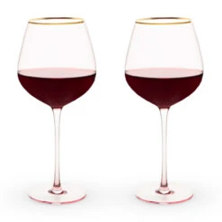 Rose Tinted Crystal Red Wine Glasses With Gold Rims - 20 Oz - Set Of 2 -Bar Essentials Shop 6162 red rose tinted crystal red wine glasses with gold rims 20 oz set of 2 02 57582.1590768371