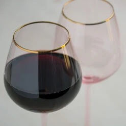 Rose Tinted Crystal Red Wine Glasses With Gold Rims - 20 Oz - Set Of 2 -Bar Essentials Shop 6162 red rose tinted crystal red wine glasses with gold rims 20 oz set of 2 15 69739.1590768371