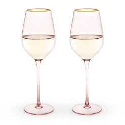 Rose Tinted Crystal White Wine Glasses With Gold Rims - 14 Oz - Set Of 2 -Bar Essentials Shop 6163 red rose tinted crystal white wine glasses with gold rims 14 oz set of 2 02 00664.1590768374