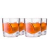 Nude Glass Caldera Crystal Double Old Fashioned Whiskey Rocks Glasses - 11 Oz - Set Of 4