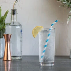 Aardvark Eco-Flex Bendable Paper Drinking Straws - Blue & White Stripes - 7.75"L - Box Of 400 Wrapped Straws -Bar Essentials Shop 703442 aardvark eco flex bendable paper drinking straws blue white stripes 7.75 l box of 400 wrapped straws 3 62814.1590765193