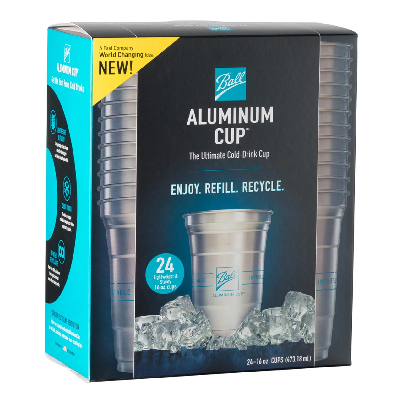 Ball Aluminum Cups - The Ultimate 100% Recyclable Cold-Drink Cup - 16 Oz - 24 Pack 5 Ball Aluminum Cups - The Ultimate 100% Recyclable Cold-Drink Cup - 16 Oz - 24 Pack - Image 3