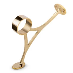 Combination Foot Rail Bracket - Polished Brass - 2" OD