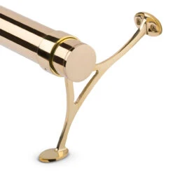 Combination Foot Rail Bracket - Polished Brass - 2" OD -Bar Essentials Shop 76912 2 Combination Foot Rail Bracket Polished Brass 2 OD 04 41959.1598455396