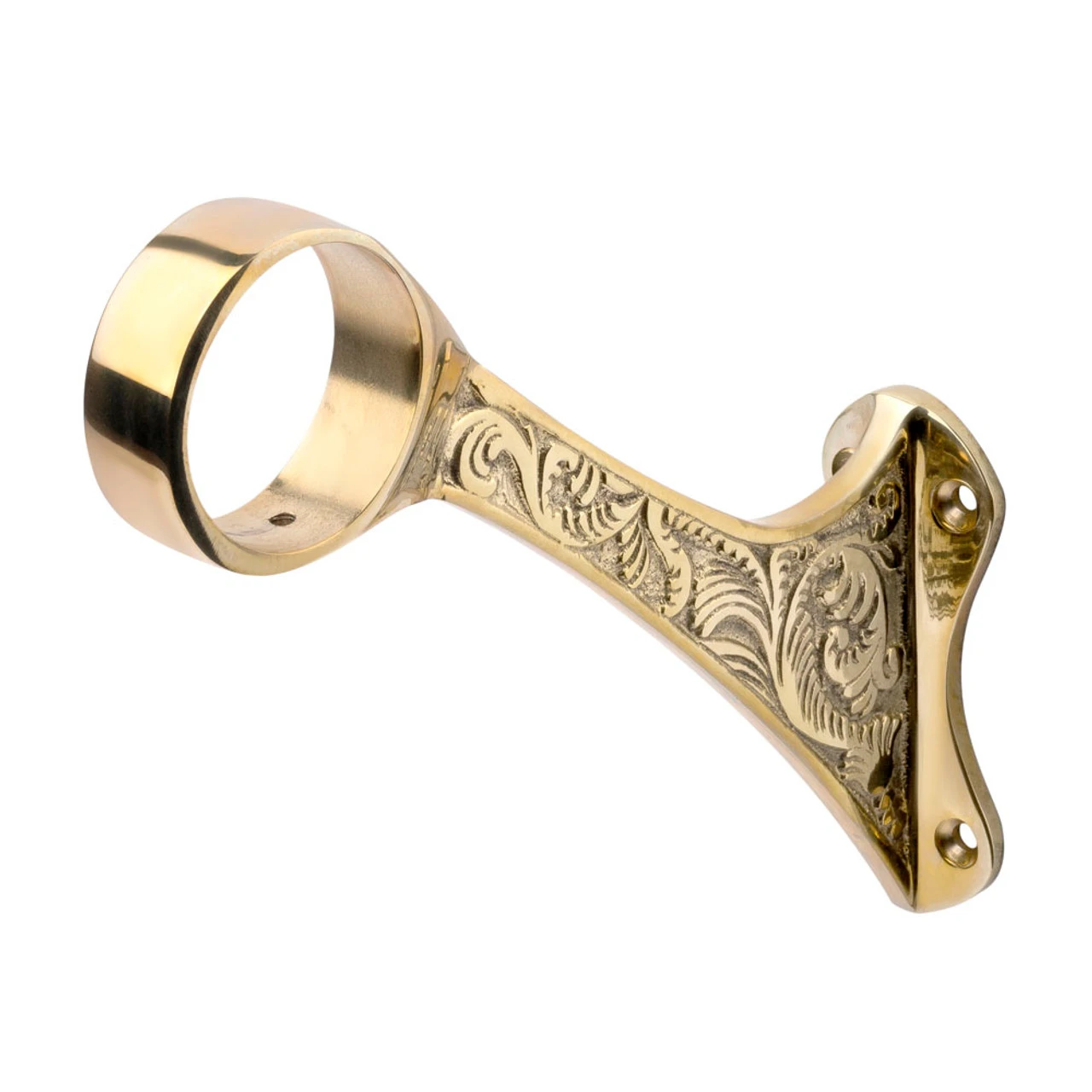 Decorative Bar Bracket - Polished Brass - 2" OD 3 Decorative Bar Bracket - Polished Brass - 2" OD