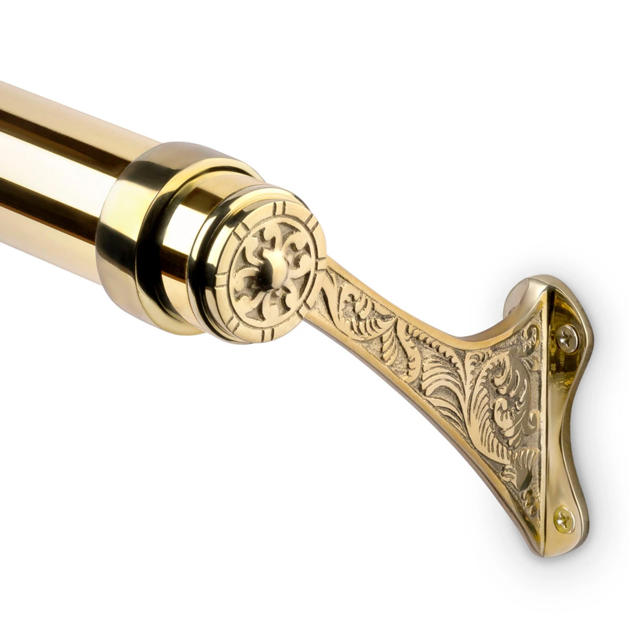 Decorative Bar Bracket - Polished Brass - 2" OD 6 Decorative Bar Bracket - Polished Brass - 2" OD - Image 4