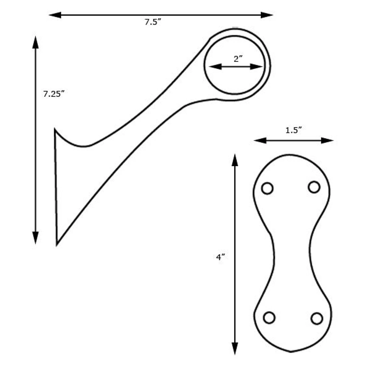 Decorative Bar Bracket - Polished Brass - 2" OD 7 Decorative Bar Bracket - Polished Brass - 2" OD - Image 5