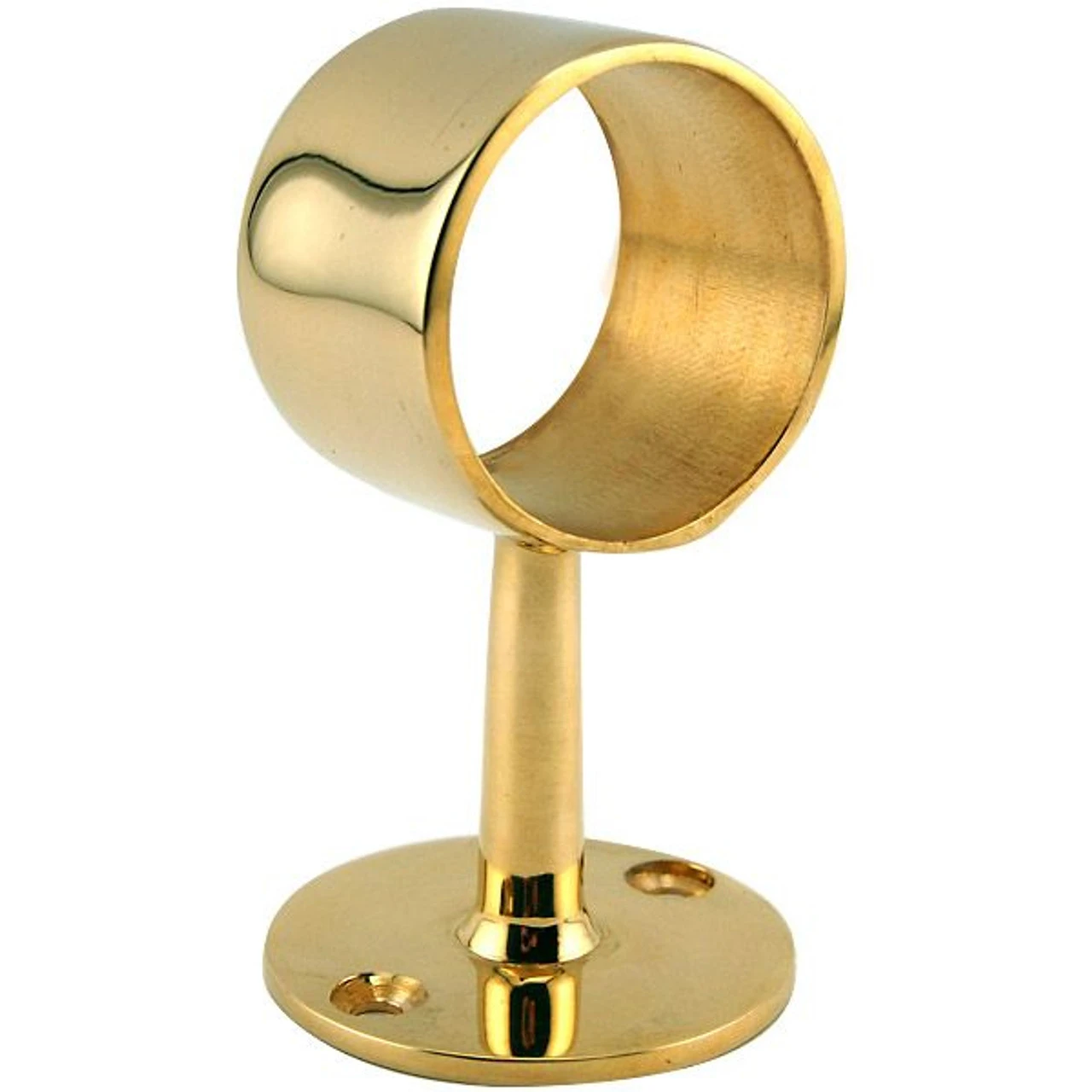 Center Post Foot Rail Bracket - Polished Brass - 2" OD 3 Center Post Foot Rail Bracket - Polished Brass - 2" OD