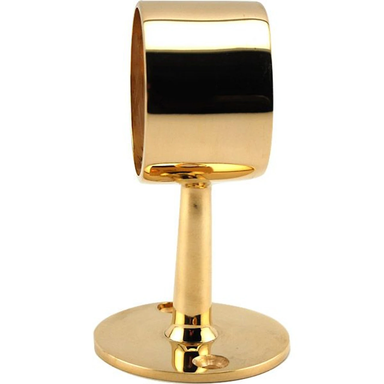 Center Post Foot Rail Bracket - Polished Brass - 2" OD 4 Center Post Foot Rail Bracket - Polished Brass - 2" OD - Image 2
