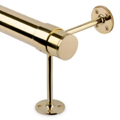 90 Deg. Post Foot Rail Bracket - Polished Brass - 2" OD -Bar Essentials Shop 76979 2 90 deg pt Post Foot Rail Bracket Polished Brass 2 OD 04 83020.1598456292