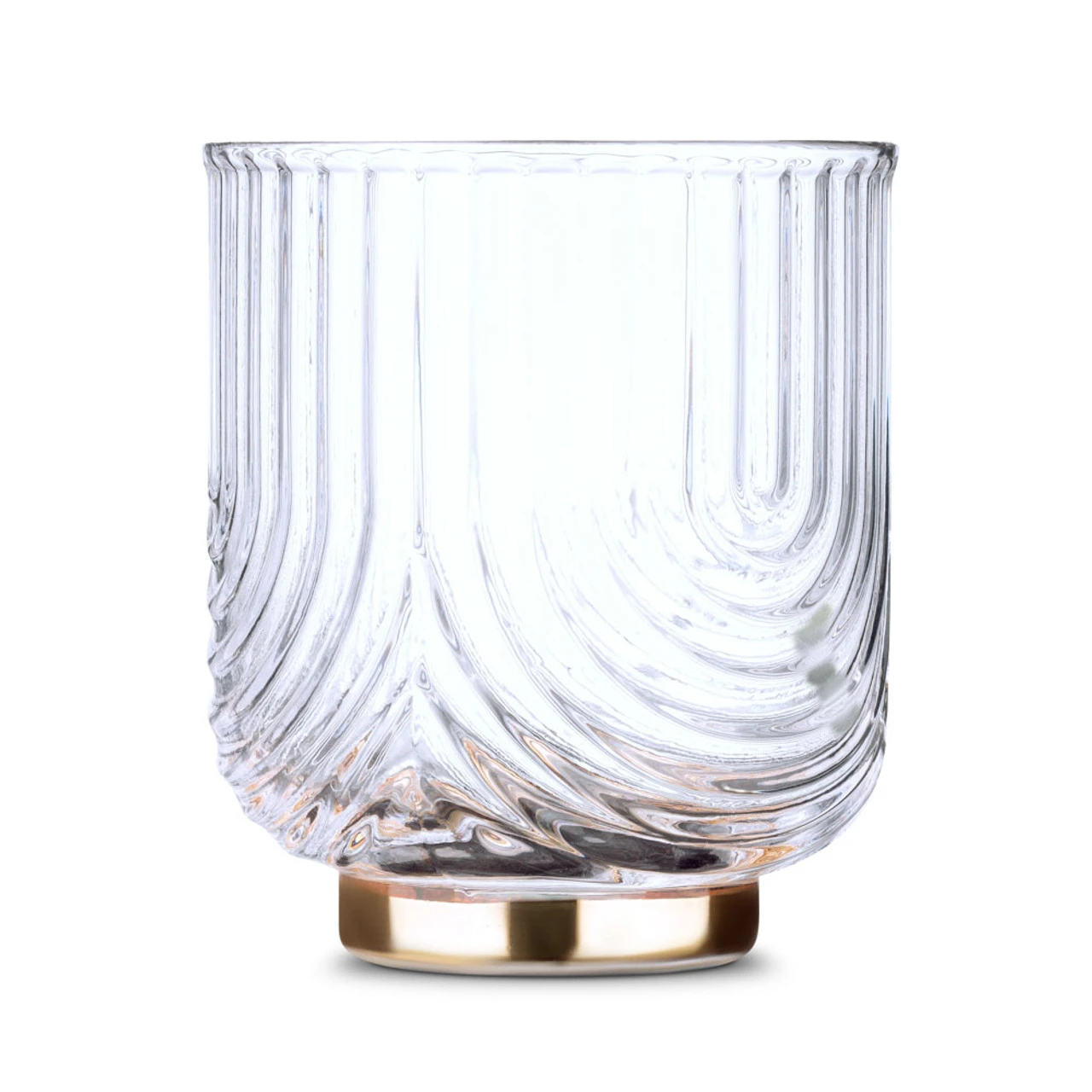 Viski Gatsby Gold Footed Glass Cocktail Tumblers - 12 Oz - Set Of 2 5 Viski Gatsby Gold Footed Glass Cocktail Tumblers - 12 Oz - Set Of 2 - Image 3