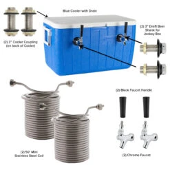 Double Faucet Jockey Box - 50' Coils - Complete Kit -Bar Essentials Shop 8250coolerkit tank 005 19553.1590768641