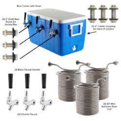 Triple Faucet Jockey Box - 50' Coils - Complete Kit -Bar Essentials Shop 8350coolerkit tank 003 82926.1590768657