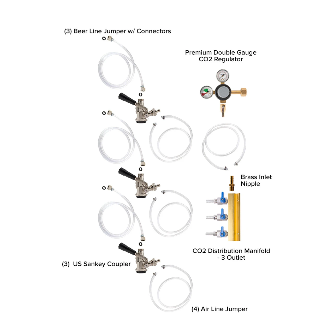 Triple Faucet Jockey Box - 70' Coils - Complete Kit Without CO2 Tank 4 Triple Faucet Jockey Box - 70' Coils - Complete Kit Without CO2 Tank - Image 2