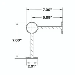 90 Deg. Post Foot Rail Bracket - Polished Brass - 2" OD -Bar Essentials Shop 90 Degree Post Bracket 72216.1605212754