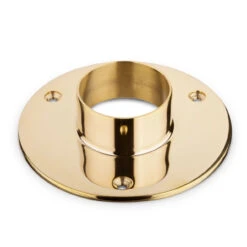 5" Heavy Duty Floor / Ceiling Flange - Polished Brass - 2" OD