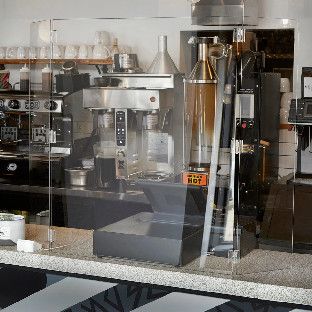 Hinged Free-Standing Protective Clear Acrylic Divider Shield - 28"W X 34"H 5 Hinged Free-Standing Protective Clear Acrylic Divider Shield - 28"W X 34"H - Image 3