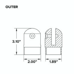 Adjustable Flush Elbow - Matte Black - 2" OD -Bar Essentials Shop Adjustable Elbow Outer 27852.1605736819