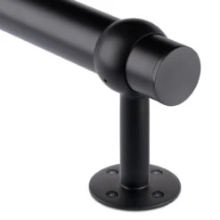 Rounded Center Post Bracket - Matte Black - 2" OD -Bar Essentials Shop BLK 76366 2 Rounded Center Post Bracket Matte Black 2OD 04 71220.1603917165