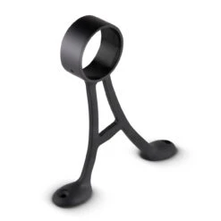 Floor Mount Foot Rail Bracket - Matte Black - 2" OD