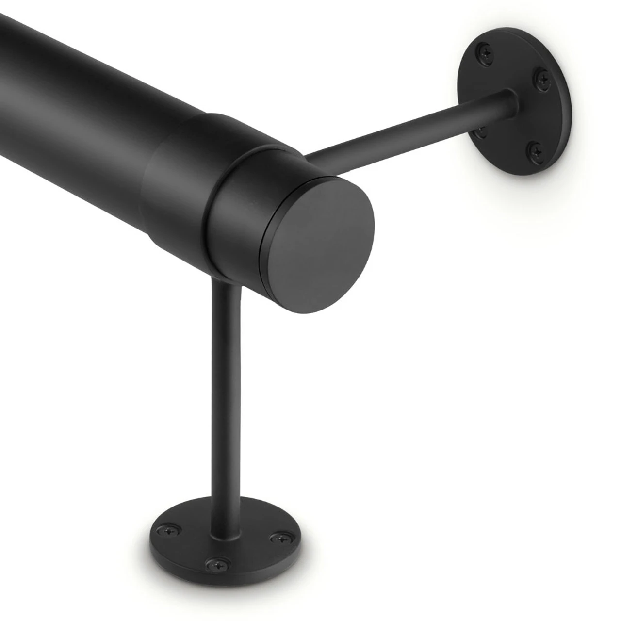 90 Deg. Post Foot Rail Bracket - Matte Black - 2" OD 6 90 Deg. Post Foot Rail Bracket - Matte Black - 2" OD - Image 4