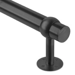Rounded Center Post Bracket - Blackened Steel - 2" OD -Bar Essentials Shop BLKSTL 76366 2 Rounded Center Post Bracket Blackened Steel 2in OD 04 67376.1693242734
