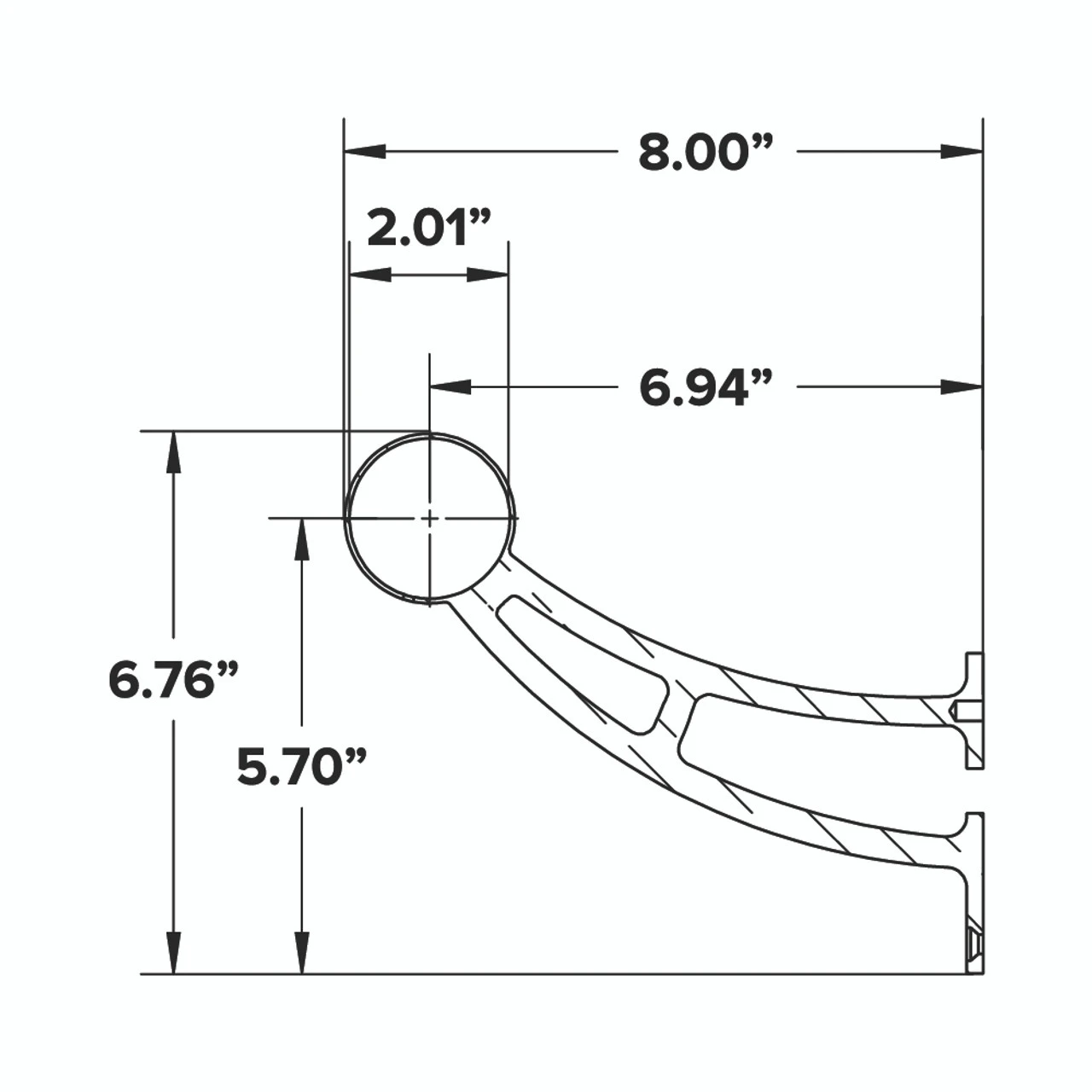 Bar Mount Foot Rail Bracket - Brushed Stainless Steel - 2" OD 7 Bar Mount Foot Rail Bracket - Brushed Stainless Steel - 2" OD - Image 5