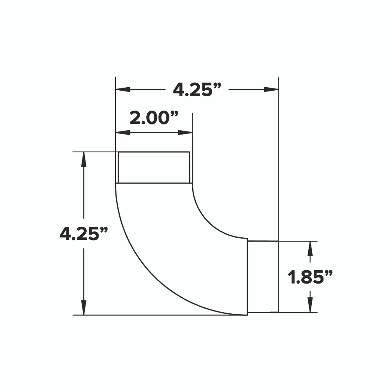 Curved Flush Elbow Fitting 90 Degree - Polished Brass - 2" OD 6 Curved Flush Elbow Fitting 90 Degree - Polished Brass - 2" OD - Image 4