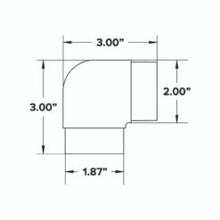 Flush Elbow Fitting 90 Degree - Matte Black - 2" OD -Bar Essentials Shop Flush 90 Degree Elbow 99703.1605734973