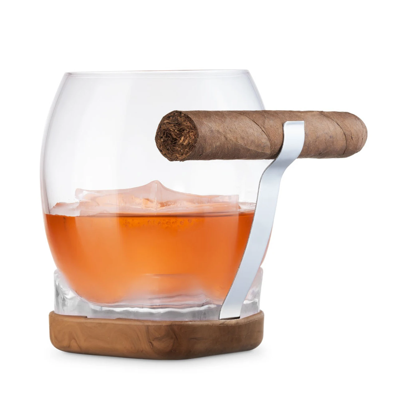 Whiskey Cigar Glass With Built-In Cigar Grip & Coaster - 14.5 Oz 3 Whiskey Cigar Glass With Built-In Cigar Grip & Coaster - 14.5 Oz