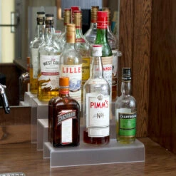12-inch 3 Tier Liquor Bottle Shelf - Translucent 8 12-inch 3 Tier Liquor Bottle Shelf - Translucent -Bar Essentials Shop KEG 012 3T C 12 inch 3 Tier Liquor Bottle Shelf Transluscent 3 49980.1592503752