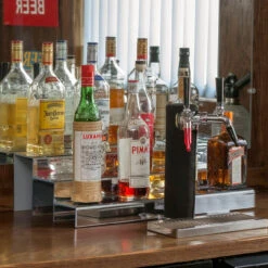 24-inch 3 Tier Liquor Bottle Shelf - Mirror Finish -Bar Essentials Shop KEG 024 3T M 24 inch 3 Tier Liquor Bottle Shelf Mirror Finish 3 20663.1592503904