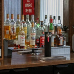 KegWorks 34-inch 2 Tier Liquor Bottle Shelf - Mirror Finish -Bar Essentials Shop KEG 036 2T M 34 inch 2 Tier Liquor Bottle Shelf Mirror Finish 3 86608.1592504284